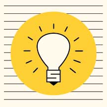 Light bulb on a page of text